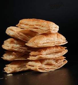 Row of soft bread rolls